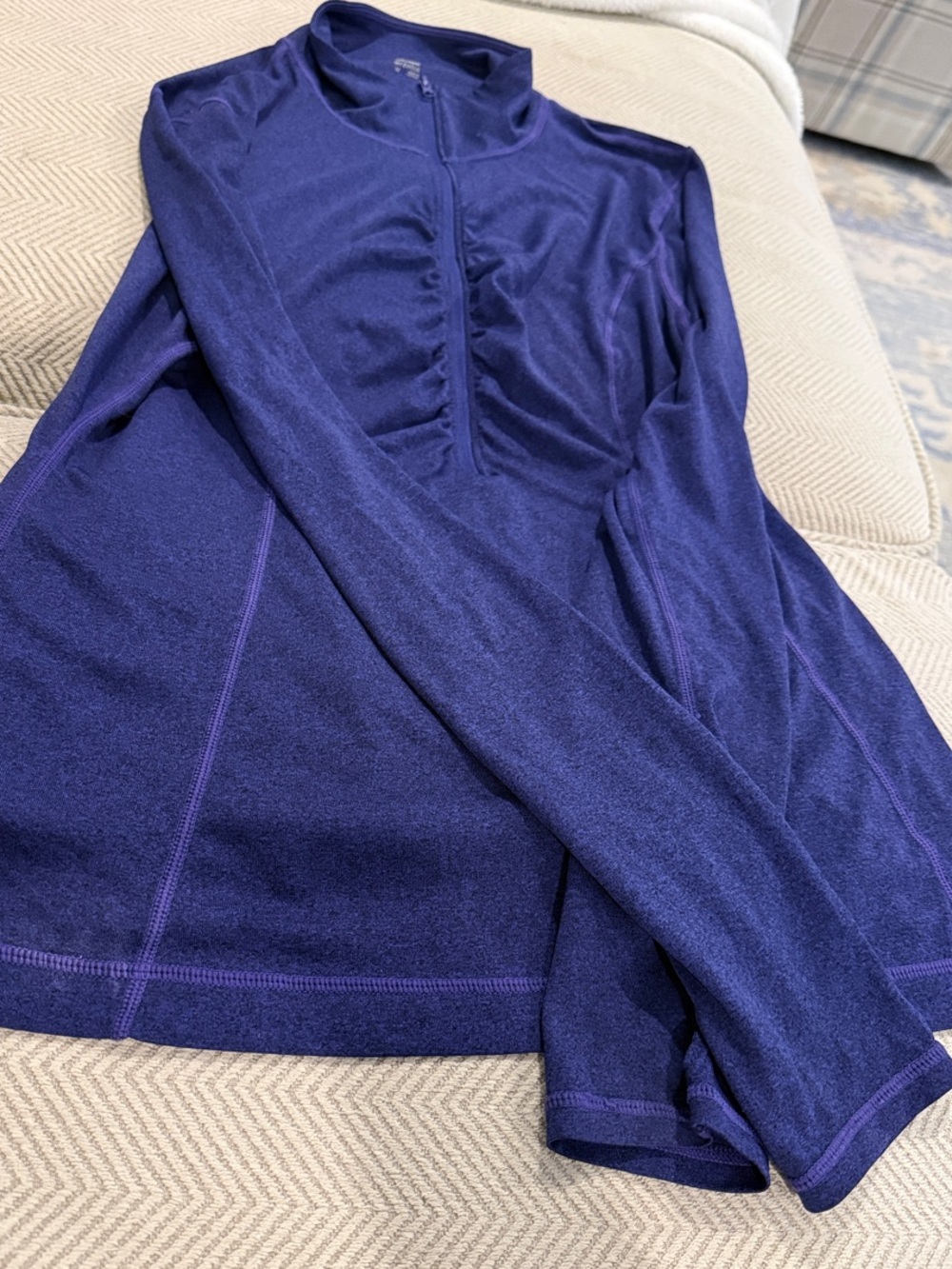 Zella Purple Long-Sleeve Quarter-Zip Athletic Top